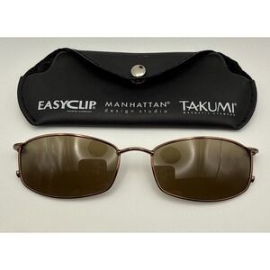 Easyclip Sunglasses Clip EC341 10 Brown Polarized- with case- ship next day!